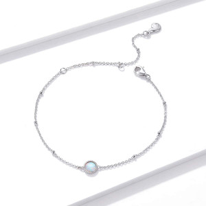 Bratara Din Argint 925 --Model Rotund - Opal Argint Minimalista Placat cu Rodiu ARG416A - Img 2
