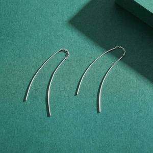 Cercei Lungi din Argint 925: Eleganță și Minimalism la 5.5 cm Arg230G - Img 6