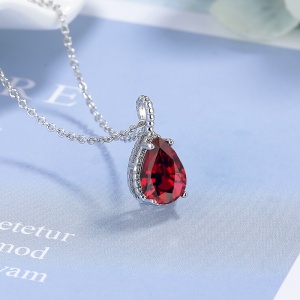 Colier Elegant cu Pandantiv de Cristal, Disponibil în Diverse Culori, Ideal pentru Orice Ocazie Cod ARG203E - Img 2