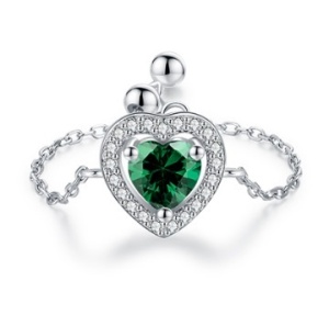 Inel Reglabil cu Cristal în Formă de Inimă – Eleganță și Strălucire Cod ARG175C - Img 2