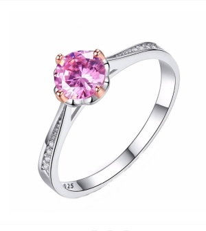 Inel Romantic Logodna Din argint Cu Zirconiu Roz cod ARG305