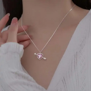 Lantisor din argint Pink Heart --Inima ROZ---ARG139E - Img 3