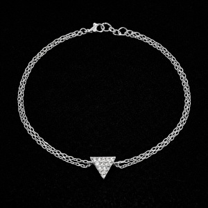 Bratara din Argint-- Triunghi Echilateral cu Zirconii-- Arg271D - Img 2