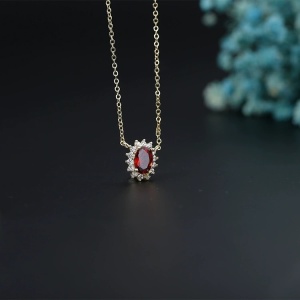 Colier Din Argint Red Lantisor Placat Aur / Gold Arg390ABA - Img 2