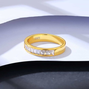 Inel Argint 925 Aurit, Cu Insertie Sidef(perla) Si Cristale Zirconiu, Model Elegant Si Modern, Ideal Pentru Ocazii Speciale Arg183H - Img 3
