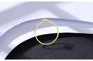 Inel Femei Placat Aur 18K, Model Delicat Cu Floare Din Zirconiu, Stralucire Eleganta, Design Minimalist ARG63F - Img 2
