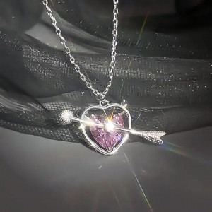 Lantisor din argint Pink Heart --Inima ROZ---ARG139E - Img 2