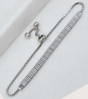 Bratara din argint Sparkling Tennis Clear 3 Randuri ARG413J - Img 1