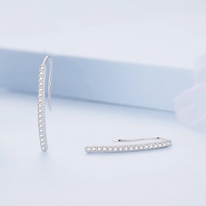 Cercei din argint Long Crystals, Argint 925, Pentru Femei - Img 2