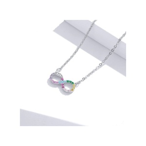 Colier din Argint 925 ,Lant -INFINIT MULTICOLOR- infinity love symbol ARG416C - Img 3