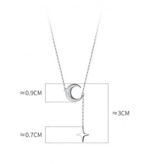 Lantisor Din Argint 925 --- LUNA SI STEA-- ARG65G - Img 3