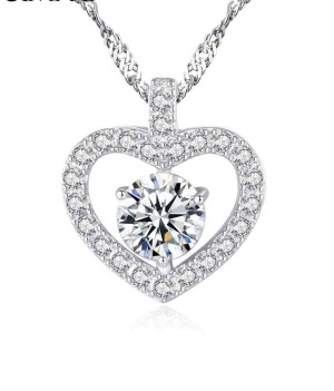 Colier Argint 925 Cu Pandantiv Inima Si Piatra Stralucitoare, Lantisor 40+5 cm, Zirconii, Model Elegant Femei L118A