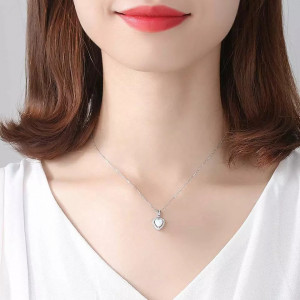 Colier din argint Inima cu Piatra Opal ARG381F - Img 2