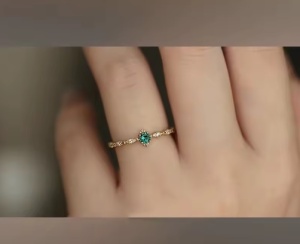 Inel Argint 925 Aurit, Piatră Precioasă Verde – Design Clasic și Rafinat Cod Arg69E - Img 3