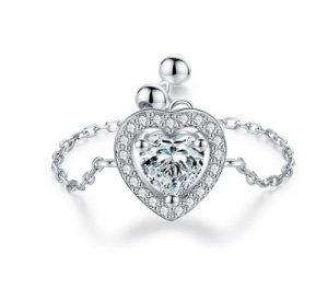 Inel Reglabil cu Cristal în Formă de Inimă – Eleganță și Strălucire Cod ARG175C - Img 5