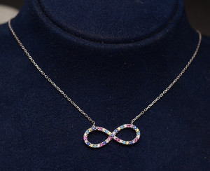 Lantisor Cu Pandativ DIn Argint -- Colorful Infinity-- ARG152A - Img 1