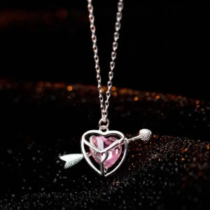 Lantisor din argint Pink Heart --Inima ROZ---ARG139E - Img 5