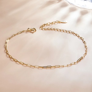 Bratara din argint Chain Bracelet Golden, Argint 925, Pentru Femei - Img 4