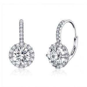 Cercei Din Argint 925 Rotunzi Tip Picatura Cu Pietre Stralucitoare Design Elegant Clasic Pentru Femei Accesorii Rafinate Pentru Tinute De Zi Si Ocazii Speciale ARG382GG - Img 5