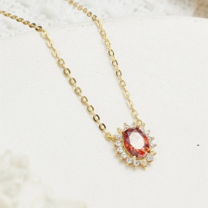 Colier Din Argint Red Lantisor Placat Aur / Gold Arg390ABA - Img 1