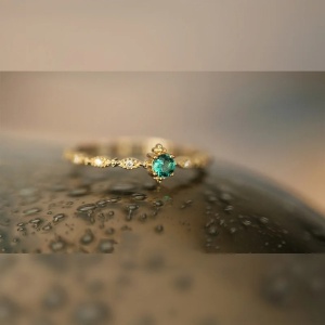 Inel Argint 925 Aurit, Piatră Precioasă Verde – Design Clasic și Rafinat Cod Arg69E - Img 4