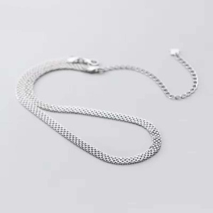 Lantisor Din Argint 925, Grosime 4,5 mm, Choker Plat --- Model Mesa Rodiat --- Arg07F - Img 5