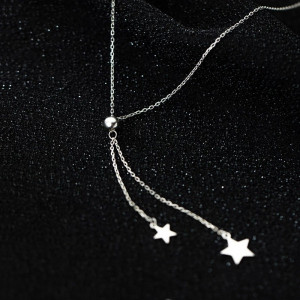 Lantisor Din Argint 925 --- STELUTE-- STARS ARG390X - Img 2