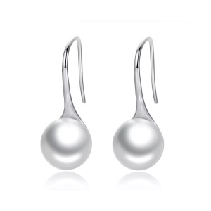 Cercei din argint Elegant Pearls white, Argint 925, Pentru Femei