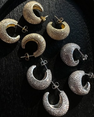 Cercei Hoop din Argint 925, Placat cu Aur sau Argint – Design LuxosCod ARG279E - Img 1