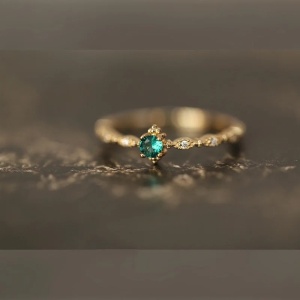 Inel Argint 925 Aurit, Piatră Precioasă Verde – Design Clasic și Rafinat Cod Arg69E - Img 5