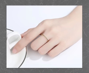 Inel Subtire Din Argint 925 Placat Aur 14K, Model Minimalist ARG93F - Img 2
