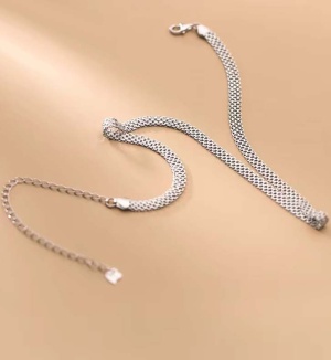 Lantisor Din Argint 925, Grosime 4,5 mm, Choker Plat --- Model Mesa Rodiat --- Arg07F - Img 4