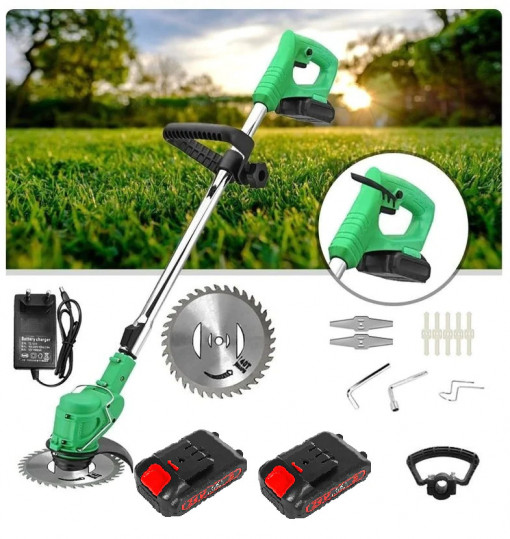 Motocoasa electrica cu 1 acumulatori, 12V, disc taietor 110mm