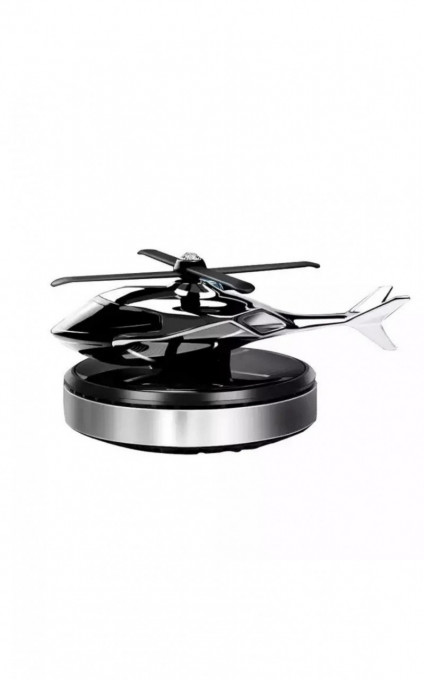 ODORIZANT AUTO CU INCARCARE SOLARA, BAZA ANTIDERAPANTA, ULEI ESENTIAL SI PIPETA INCLUSE, MODEL ELICOPTER