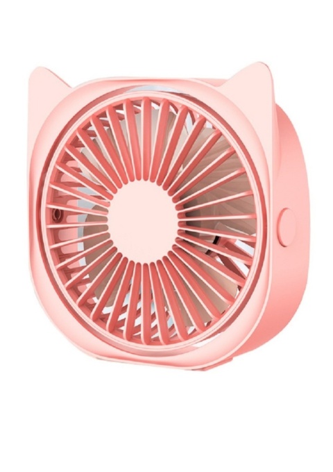 Mini Ventilator Birou USB Flippy - 360° Rotire, 3 Viteze, Roz