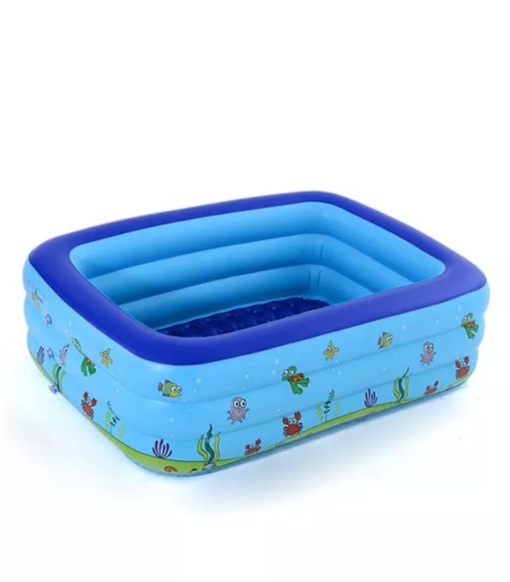 Piscina gonflabila pentru copii cu podea moale, albastru