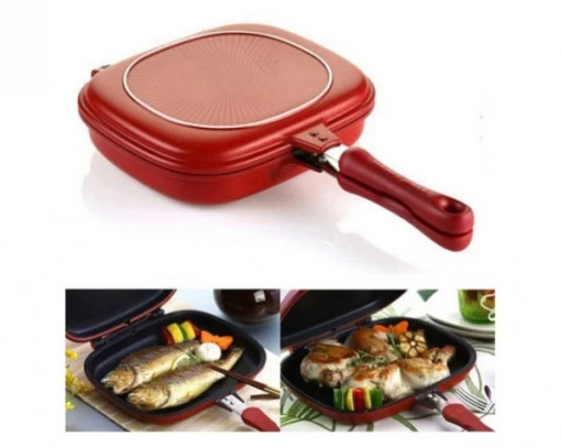 Tigaie Dublă - Suprafață Antiaderentă, Non-Stick, 32 cm