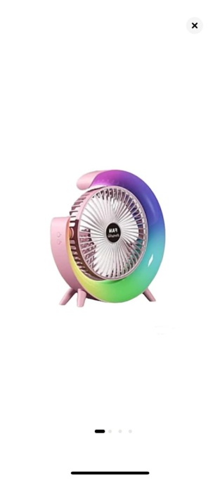 Mini Ventilator SIKS Portabil Pentru Birou, Rotund, Multifunctional, Led RGB, Lumini Ambientale, Ajustare 180 °, 3 Viteze Ale Vantului, 5 Moduri De Iluminare, Alimentare USB, Potrivit Pentru Birou, Masina, Camping, Roz