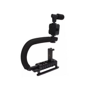 Kit Stabilizator VideoPro Doty - Vlogging și Podcast cu Telecomandă, Trepied, LED și Microfon - Img 2