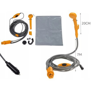 Dus portabil, pompa Mencoza™, 3.5l/min, pentru camping, drumetii, spalat masina sau animale, alimentare auto DC 12V - Img 1