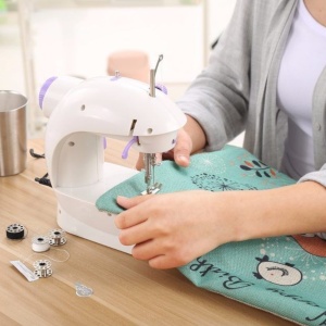 Masina de cusut, Mini Sewing portabila, 4 In 1, Alba - Img 2