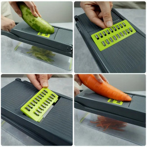 Răzătoare Fructe și Legume - Set 12 Piese cu Mâner de Protecție - Img 2