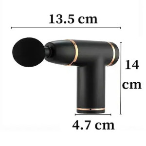 Aparat Pentru Masaj Profesional Tip Pistol, cu Acumulator 2500mAh, Pentru Gat, Spate, Maini, Picioare, Anti Celulita, Motor Silentios, 1800 - 3300 Rotatii / min, Negru, Promerco - Img 2