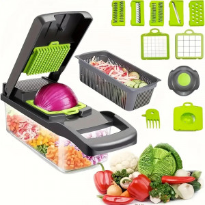 Răzătoare Fructe și Legume - Set 12 Piese cu Mâner de Protecție - Img 1