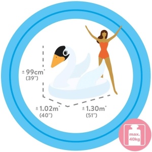 Saltea Lebădă Gonflabilă Intex Swan Ride-On White - 130 x 102 x 99 cm pentru Adulți și Copii - Img 2