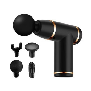 Aparat Pentru Masaj Profesional Tip Pistol, cu Acumulator 2500mAh, Pentru Gat, Spate, Maini, Picioare, Anti Celulita, Motor Silentios, 1800 - 3300 Rotatii / min, Negru, Promerco - Img 3
