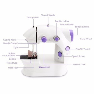Masina de cusut, Mini Sewing portabila, 4 In 1, Alba - Img 3