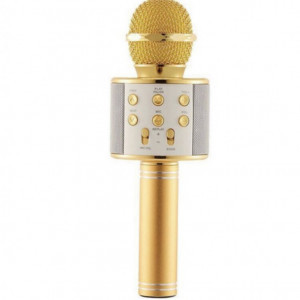 MICROFON KARAOKE CU BLUETOOTH SI BOXA INCORPORATA, COMPATIBIL CU ORICE SMARTPHONE, CULOARE GOLD ROSE, ALBASTRU,AURIU SI NEGRU - Img 3