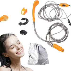 Dus portabil, pompa Mencoza™, 3.5l/min, pentru camping, drumetii, spalat masina sau animale, alimentare auto DC 12V - Img 6