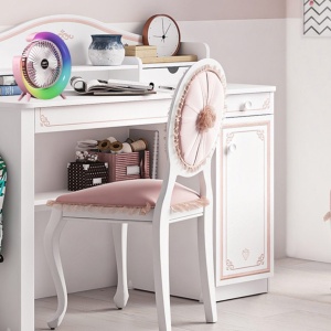 Mini Ventilator SIKS Portabil Pentru Birou, Rotund, Multifunctional, Led RGB, Lumini Ambientale, Ajustare 180 °, 3 Viteze Ale Vantului, 5 Moduri De Iluminare, Alimentare USB, Potrivit Pentru Birou, Masina, Camping, Roz - Img 3